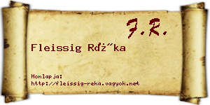 Fleissig Réka névjegykártya